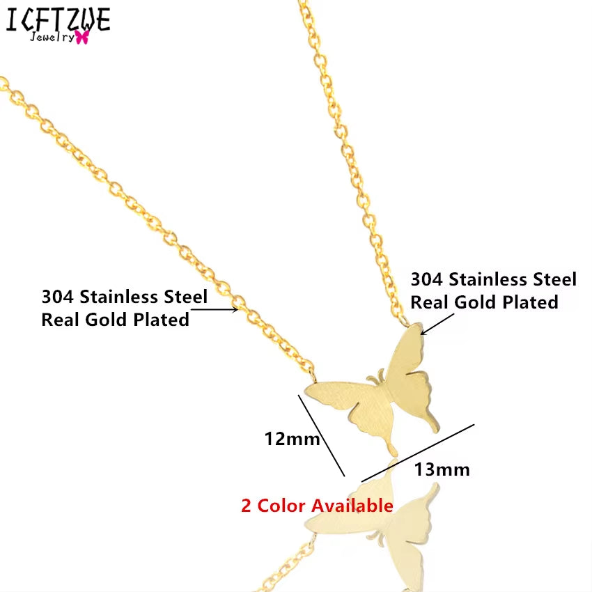 1Pc 2021 New Lovely Silver Color Butterfly Necklace for Women Simple Insect Women Long Necklace Butterfly Party Love Gifts