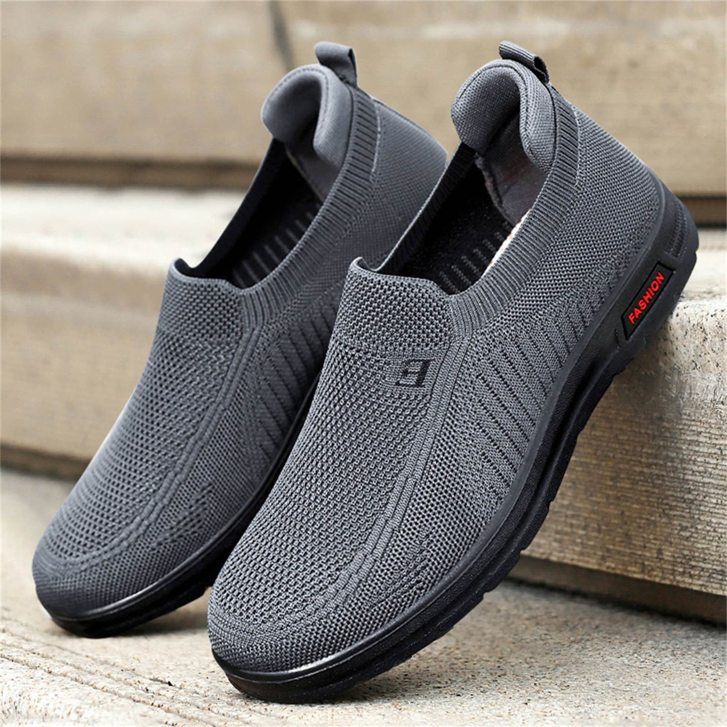 Fashion Shoes for Men Mens Classic Nylon Sneaker Fashion Summer and Autumn Men Sneakers Fly Woven Mesh Flat Slip on Comfortable 44