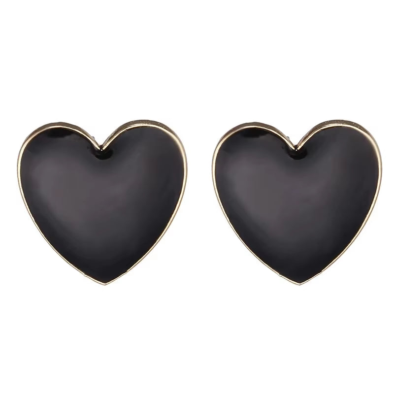 Red Heart Stud Earrings for Women - Trendy Korean and Japanese Romantic Jewelry Gift for Couples