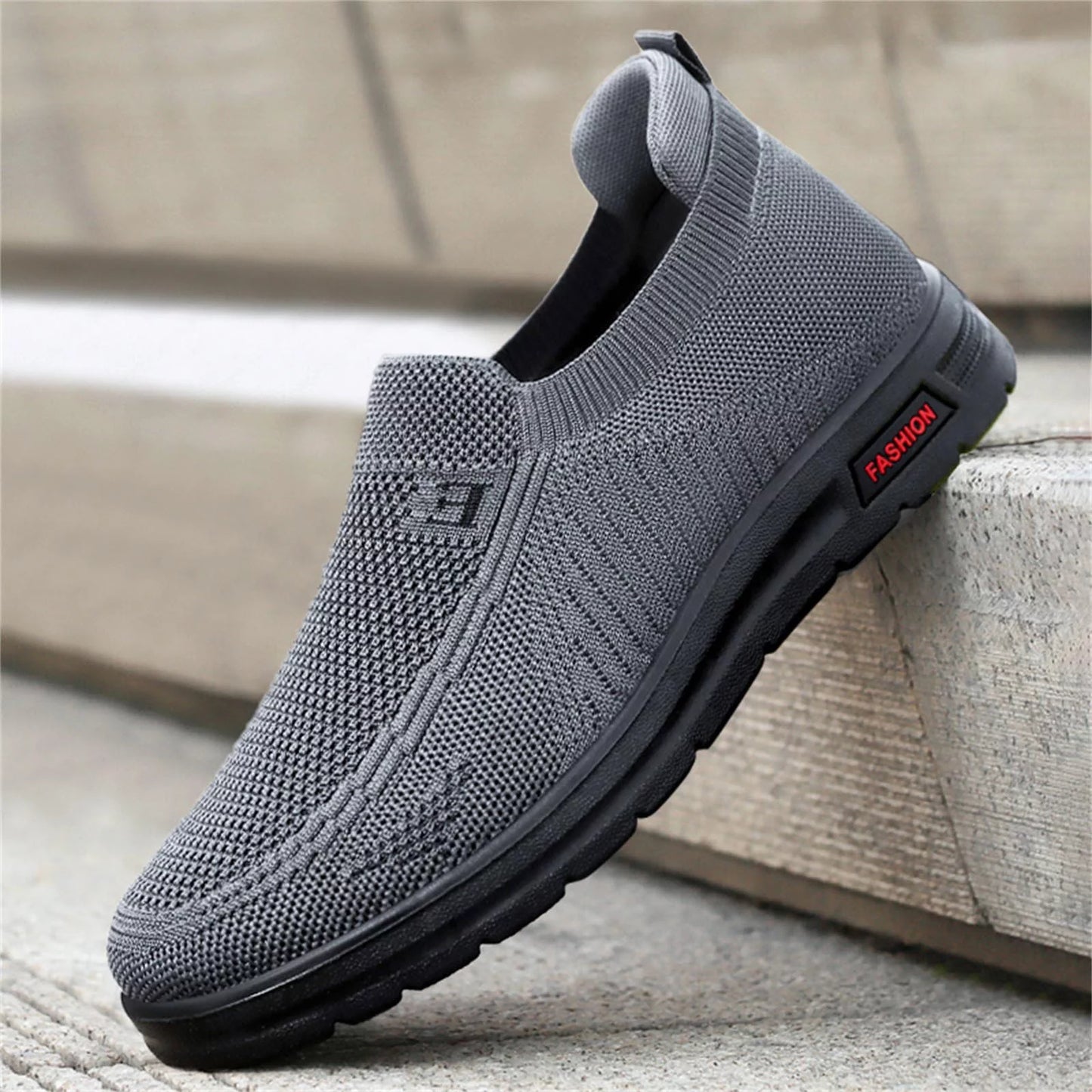 Fashion Shoes for Men Mens Classic Nylon Sneaker Fashion Summer and Autumn Men Sneakers Fly Woven Mesh Flat Slip on Comfortable 44