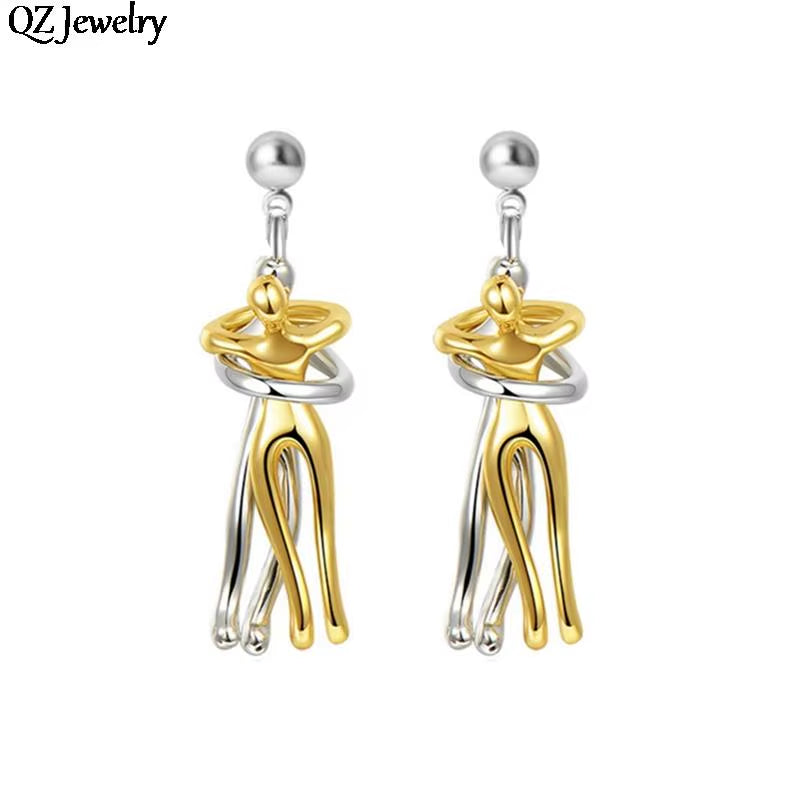 Couple Hugging Pendant Earring Long Distance Relationship Couple Hug Dangle Earring for Women Men Couple Love Witness Jewelry