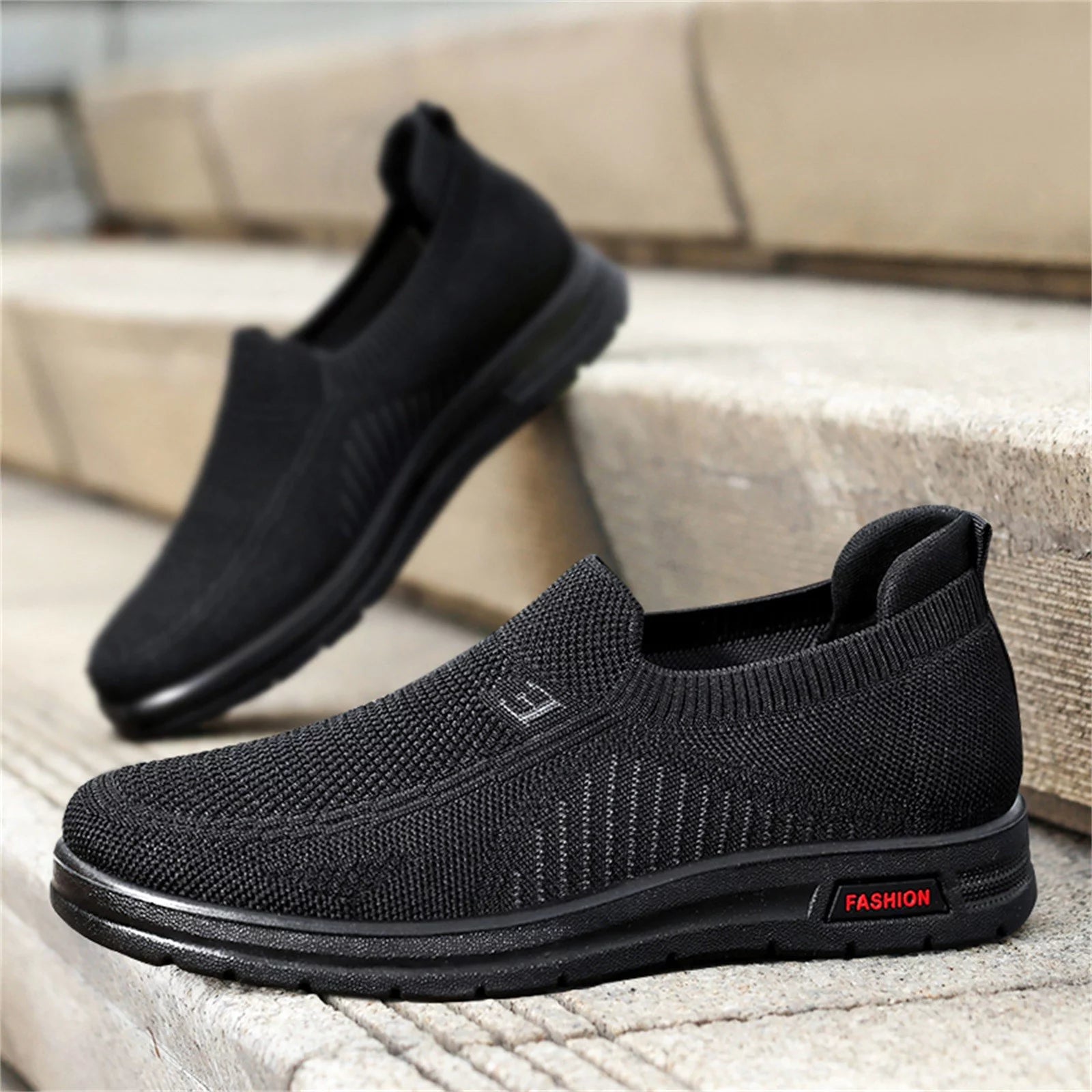 Men Sheos Mens Classic Nylon Sneaker Fashion Summer and Autumn Men Sneakers Fly Woven Mesh Flat Slip on Comfortable 42