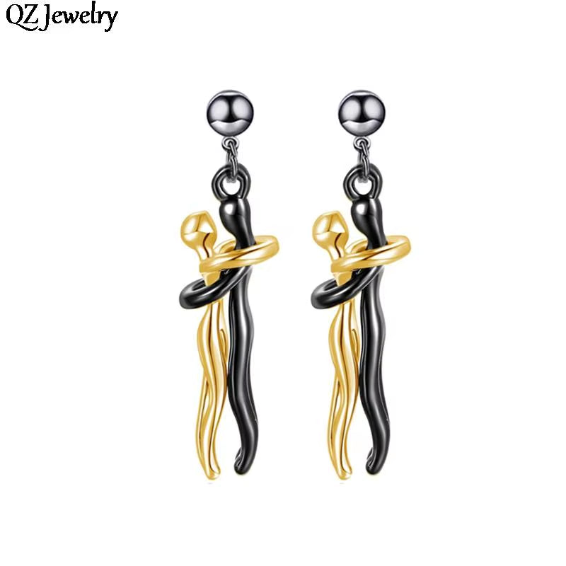 Couple Hugging Pendant Earring Long Distance Relationship Couple Hug Dangle Earring for Women Men Couple Love Witness Jewelry