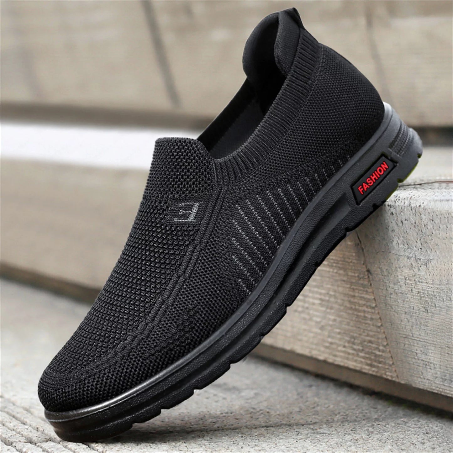 Men Sheos Mens Classic Nylon Sneaker Fashion Summer and Autumn Men Sneakers Fly Woven Mesh Flat Slip on Comfortable 42