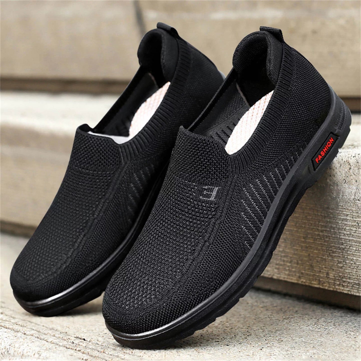 Men Sheos Mens Classic Nylon Sneaker Fashion Summer and Autumn Men Sneakers Fly Woven Mesh Flat Slip on Comfortable 42